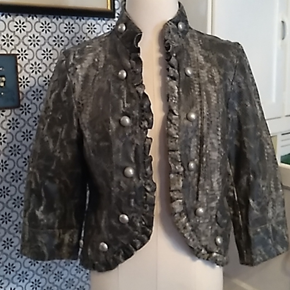 New Directions medium faux snakeskin 🐍 moto jacket